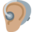 ear with hearing aid, medium skin tone